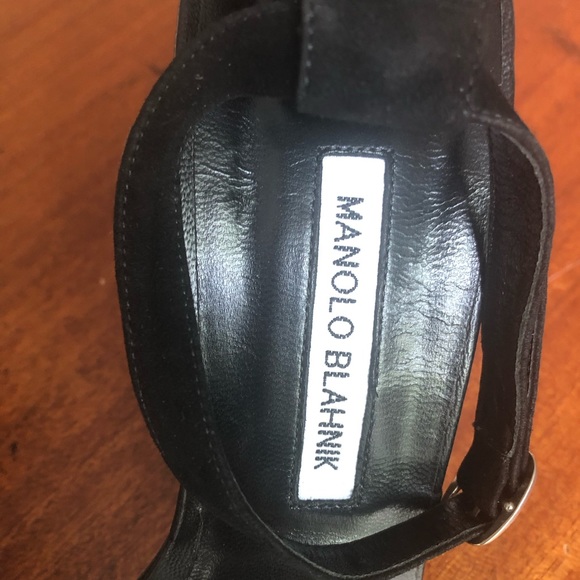 Manolo Blahnik Chaos Suede Sandals Strap Heels - Picture 2 of 8